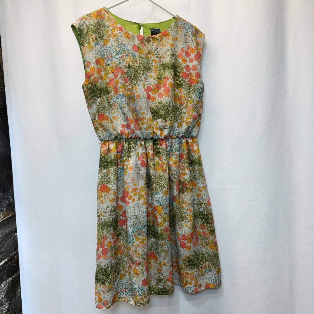 Gabby Skye‎ Dress Women 6 Multicolor Floral Sleeveless Fit Flare Elastic Waist